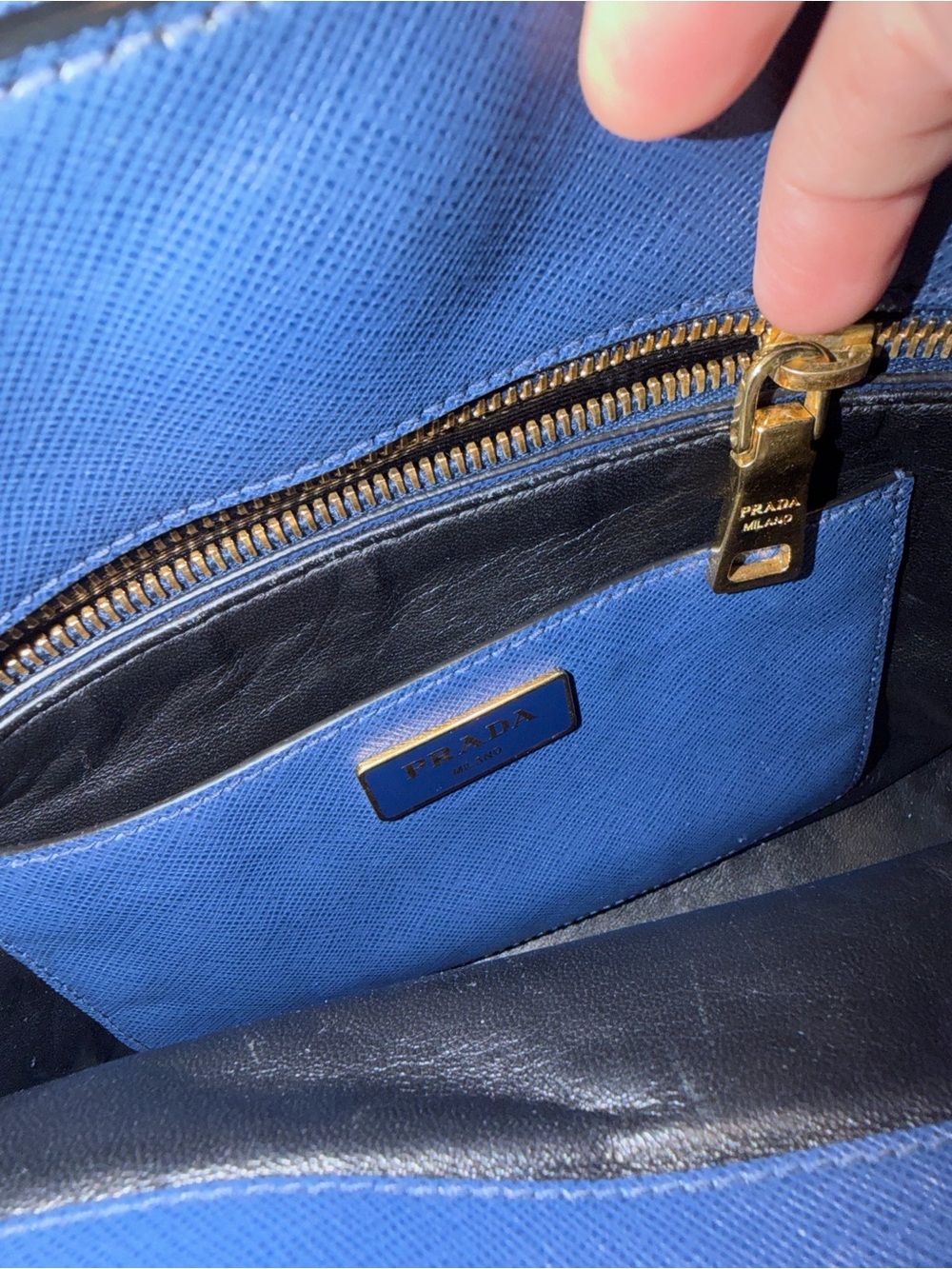 PRADA Saffiano Leather Triple compartment Bag-blue - Picture 15 of 16